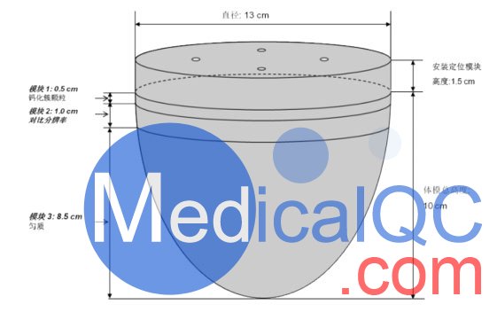 WEKM818乳腺CBCT模体，乳腺CBCT性能模体结构示意图